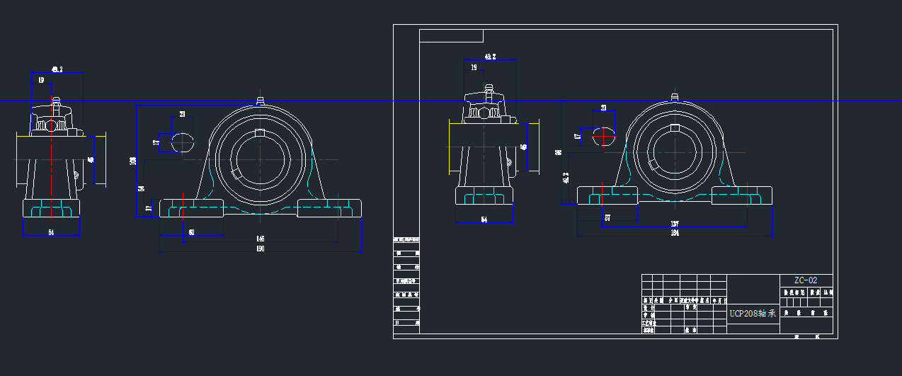 UCP208����ʽ���S��cad�D��dwg�D��