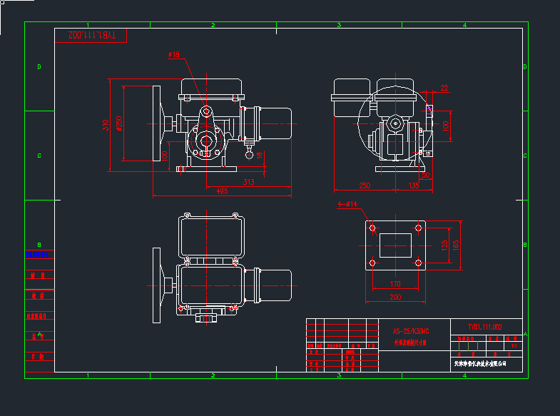 AS-25늄ӈ��������γߴ�cad�D��dwg�D��